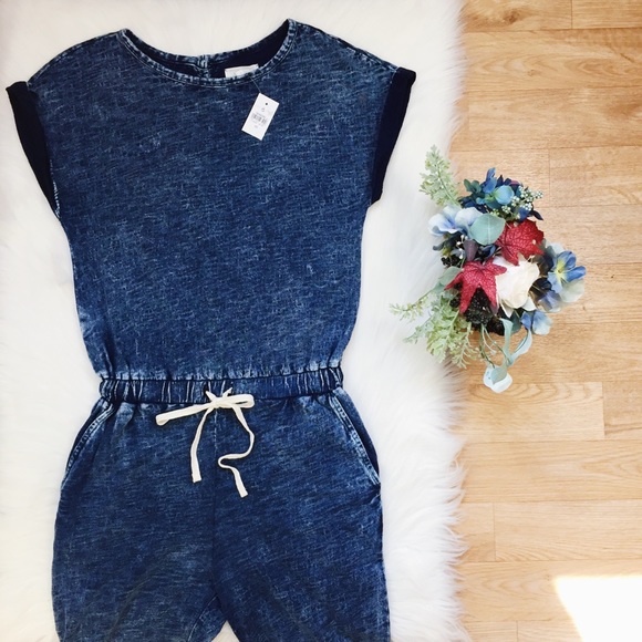Lou & Grey Pants - NWT Lou & Grey Sleeveless Blue Romper Jumpsuit XS